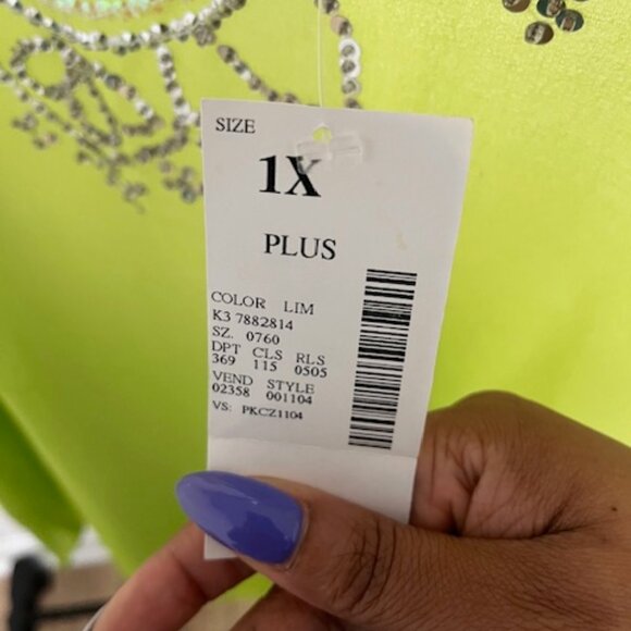 IC COLLECTION Lime Green Embellished Blouse - Picture 3 of 9